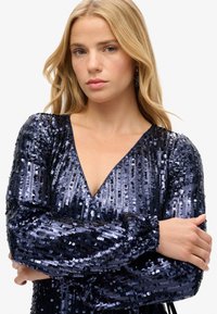 Superdry & Co SEQUIN WRAP  - Robe de soirée - navy sequin