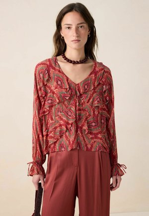 GEMUSTERTE MIT VOLANTS - Blouse - rot
