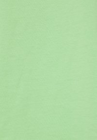 T-shirt vert clair en coton doux ; présente une texture lisse et un design simple sans motifs ni accents visibles.