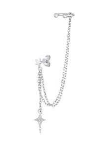 Elli SPARKLING STAR ASTRO - MIT KRISTALLEN VON SWAROVSKI® - Boucles d'oreilles - silberfarben