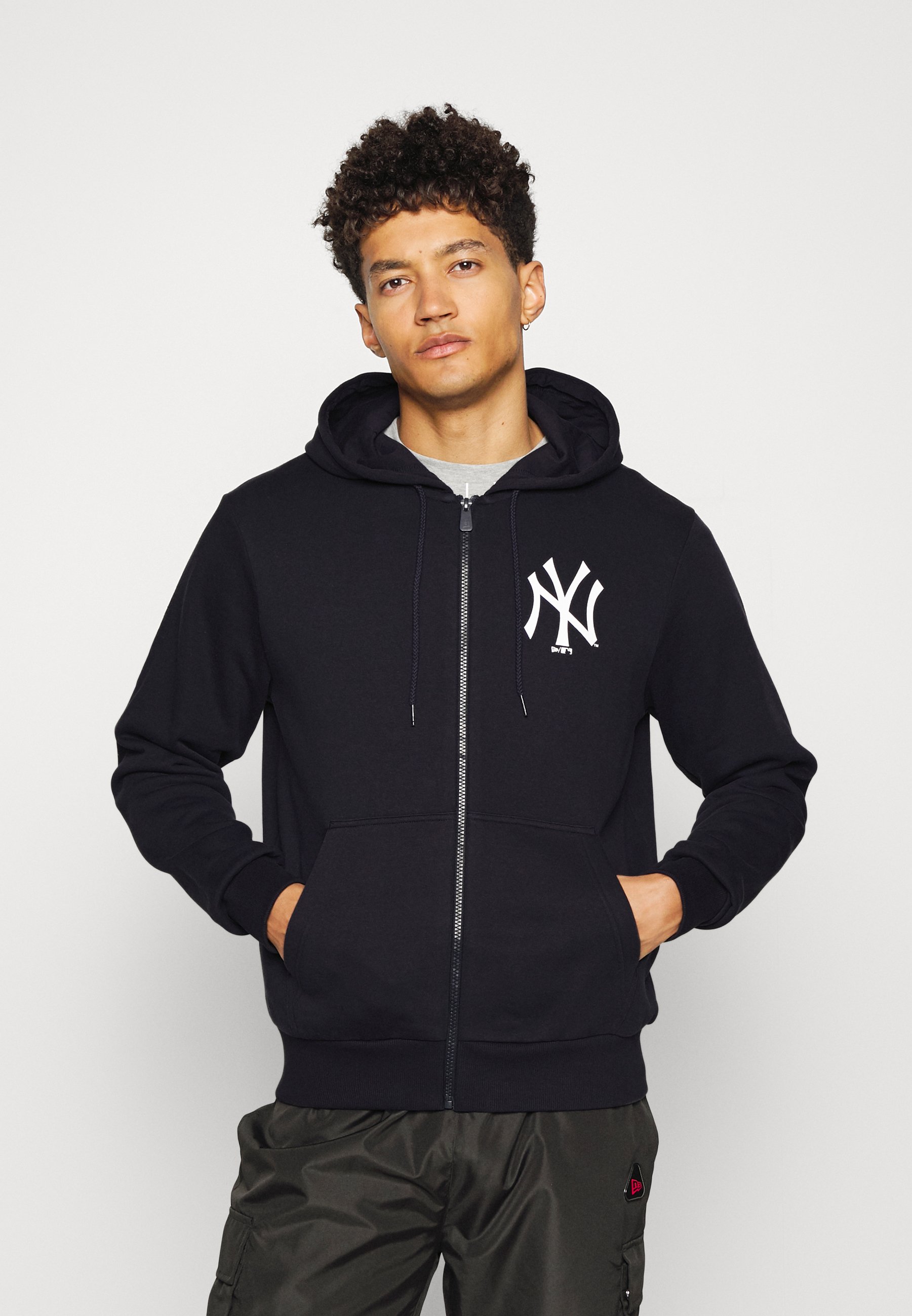 New Era MLB NEW YORK LEAGUE ESSENTIAL FULL HOODIE - Sudadera con - dark blue/white/azul marino - Zalando.es