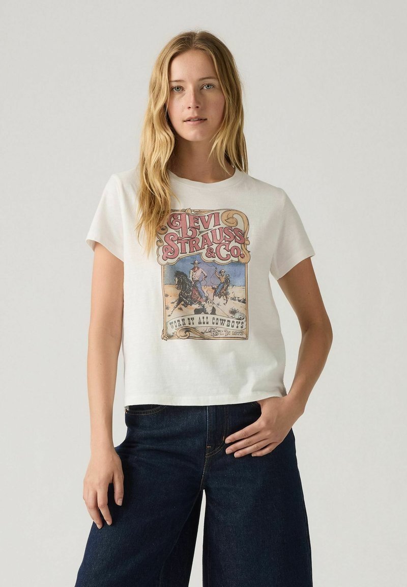 Levi's® GRAPHIC BOXY SINCE - Camiseta estampada - white
