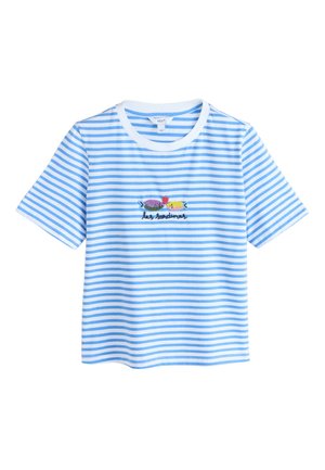 Next, REGULAR FIT - EMBELLISHED SARDINE SHORT SLEEVE CREW NECK T-SHIRT . - T-shirt con stampa - blue white stripe