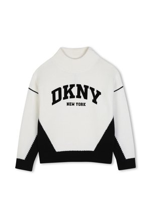 DKNY PULL COL MONTANT - Pullover - blanc noir