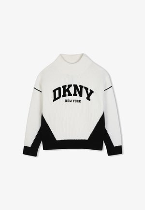 DKNY PULL COL MONTANT - Pullover - blanc noir