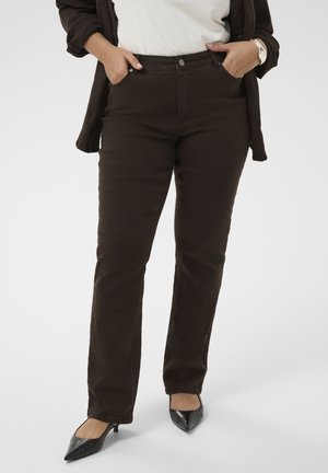 Kaffe Curve, KCBREE STRAIGHT FULL LENGHT JEANS - Straight leg jeans - coffee bean