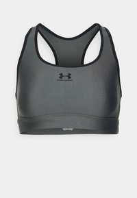 HEATGEAR MID PADLESS - Medium support sports bra - pitch gray/black