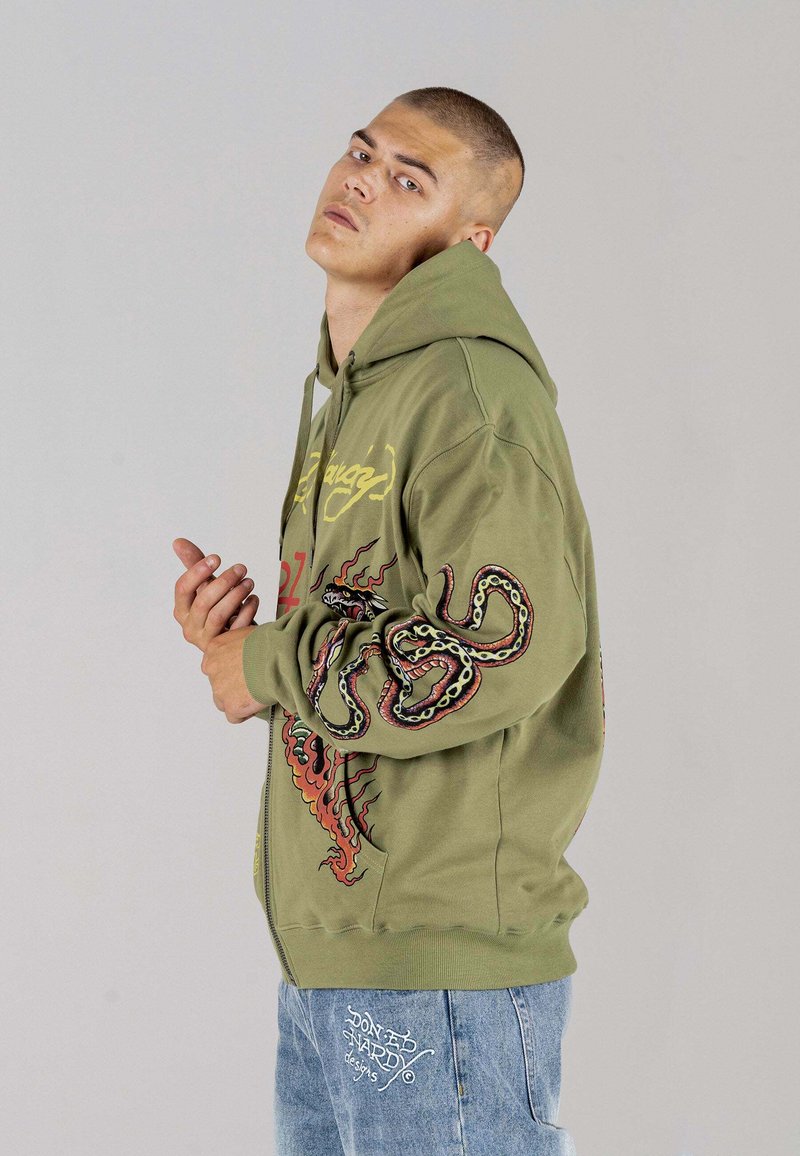 Ed HOODY Sudadera con cremallera - mosstone/verde - Zalando.es