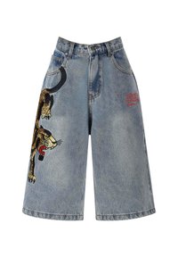 Ed Hardy PANTHER CRAWL  - Shorts di jeans - bleach