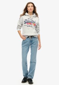 Superdry & Co VINTAGE LOGO PREMIUM FLORAL  - Hoodie - glacier grey marl
