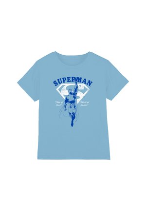 Cotton Soul, SUPERMAN FLYING OUTLINE UNISEX - T-Shirt print - light blue