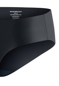 Czarny mikrofibrowy majtki o gładkiej fakturze, z średnim stanem. Skład: 75% mikrofibra, 15% elastan, 10% bawełna. Rozmiar 8.