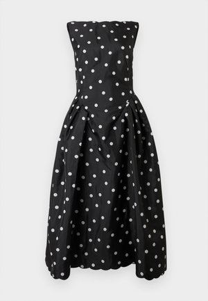 QUILTED DOTS VOLUMINOUS MIDI DRESS - Rochie cocktail/Rochie petrecere - black