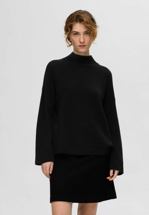 Selected HIGH NECK - Striktrøje - black