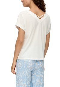 s.Oliver MIT V-AUSSCHNITT - T-shirt basic - ecru