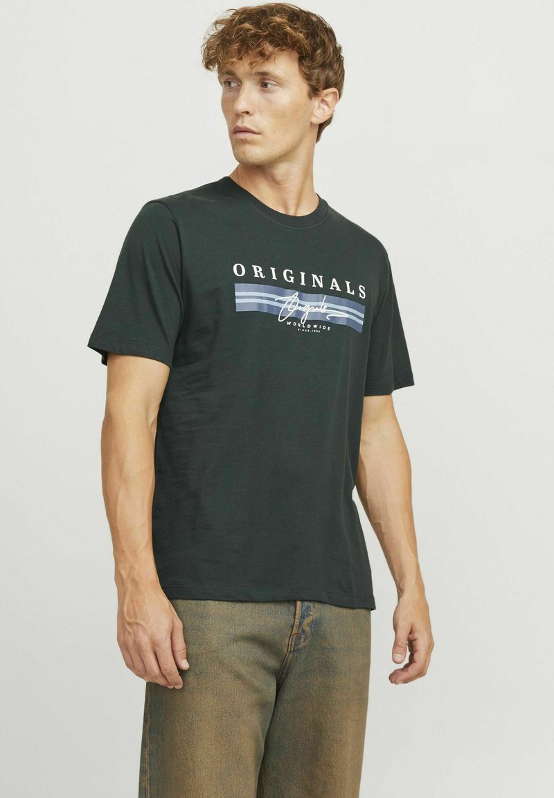 Jack & Jones RUNDHALS - T-shirts print - forest river