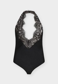 ELVIRIA HALTER SATIN BODYSUIT - Μπλούζα - black