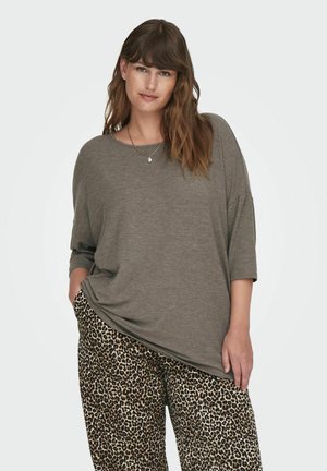 ONLY Carmakoma CARLAMOUR 3/4 TOP JRS NOOS - Pitkähihainen paita - dark brown