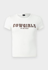 T-shirts med print - off white/brown