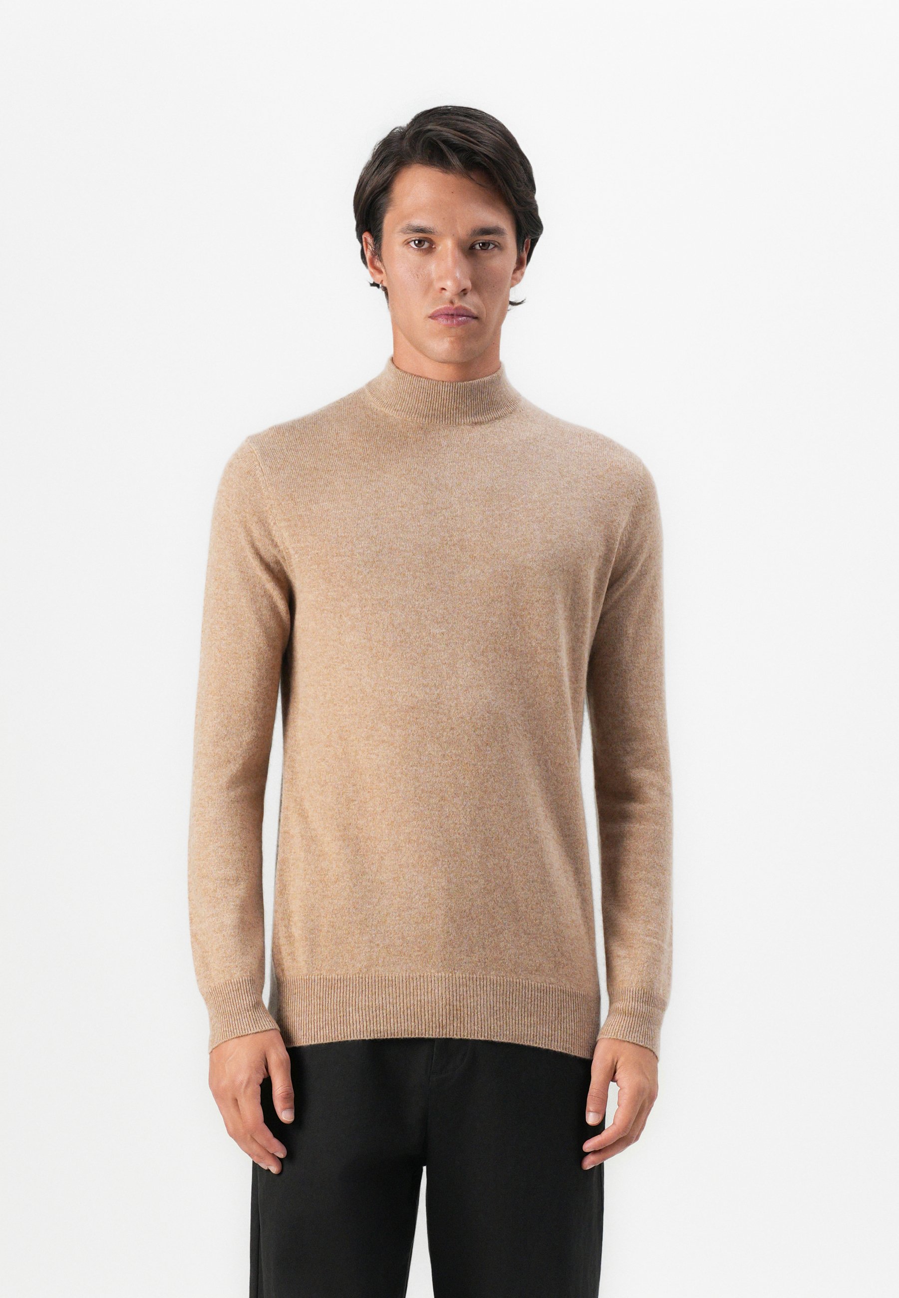 Maglione a collo alto in cashmere non tinto da donna | MUJI