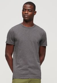 Superdry & Co CREW NECK SLUB SHORT SLEEVED  - T-shirt basic - dark grey