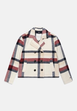 CHECK PEACOAT - Krátký kabát - ivory/multi-coloured