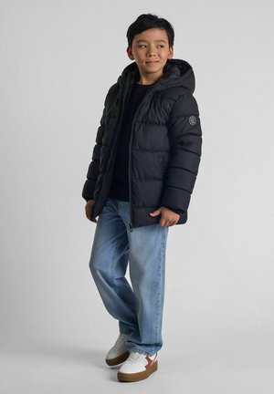 QUILTED FIXED HOOD - Winter jacket - black