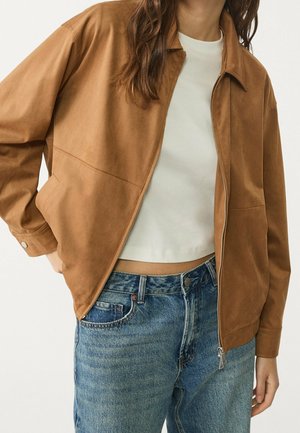 Veste en similicuir - camel