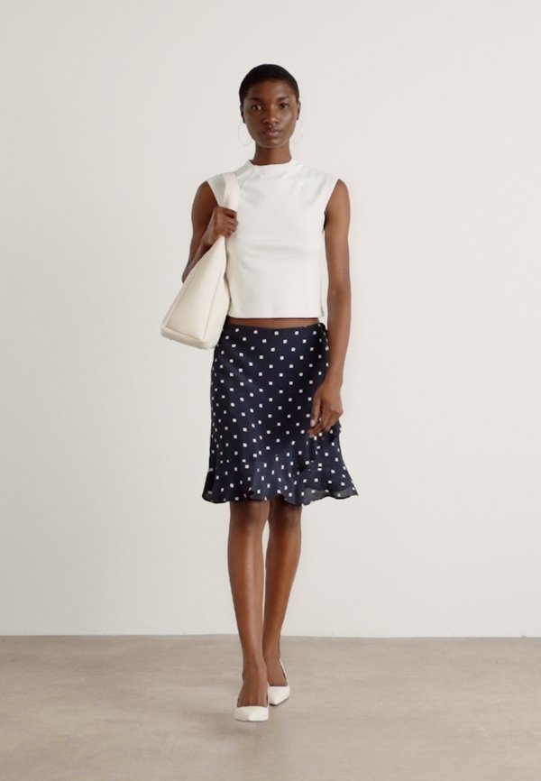 DOT PRINT FRILL SKIRT - Wrap skirt2