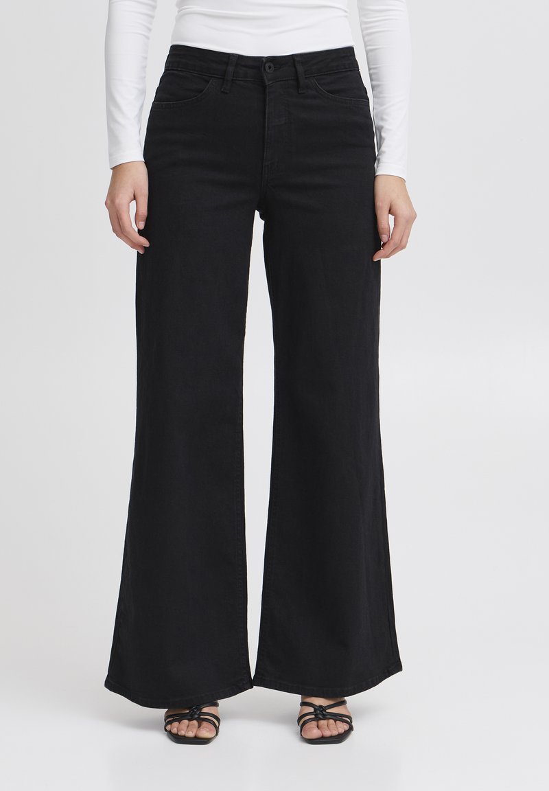 ICHI Jeans a zampa - black