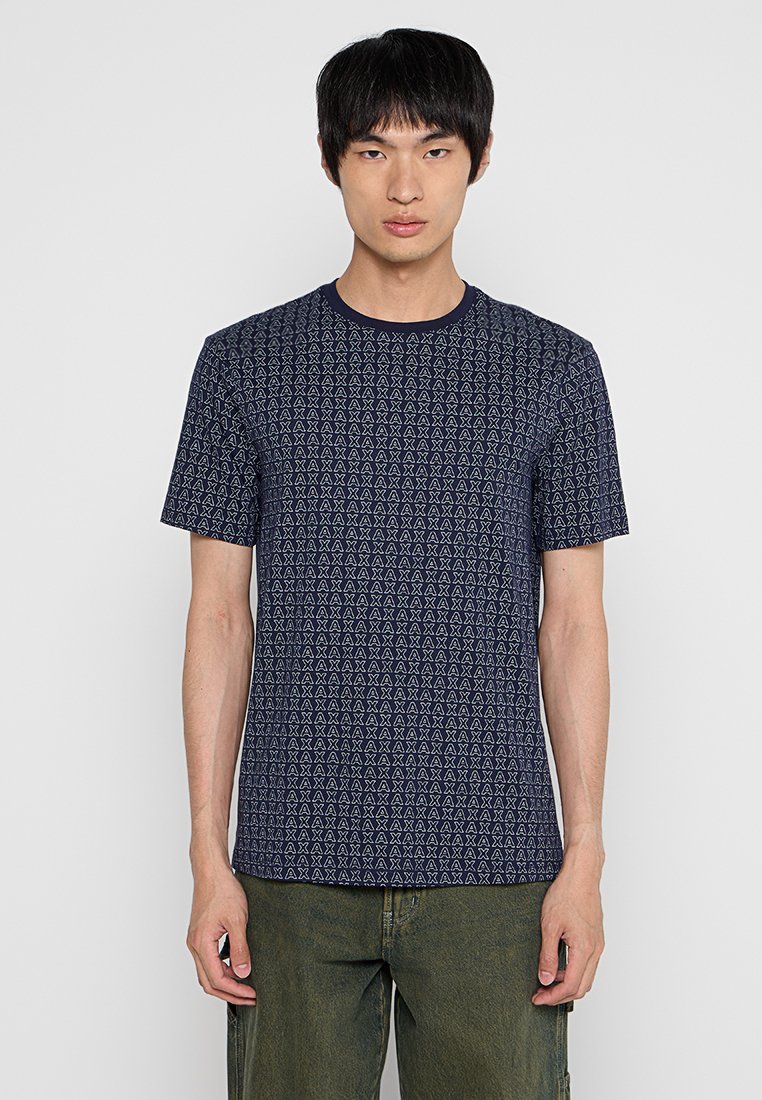 Armani Exchange T-shirt print donkerblauw
