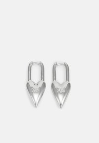 YES NO HEART LOCK EARRINGS - Σκουλαρίκια - silver-coloured