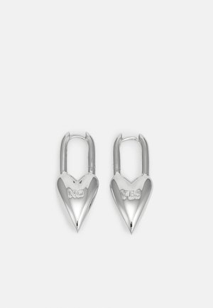 YES NO HEART LOCK EARRINGS - Boucles d'oreilles - silver-coloured