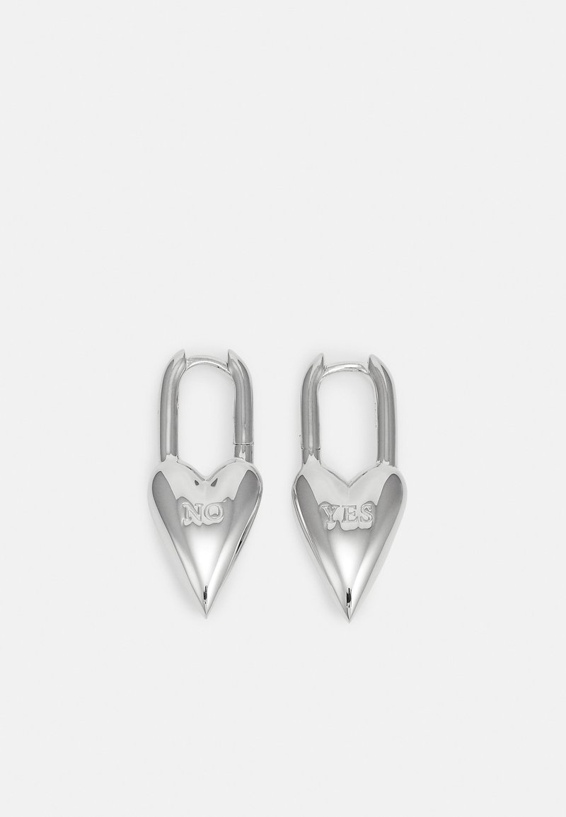 Avgvst YES NO HEART LOCK EARRINGS - Auskari - silver-coloured