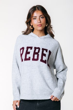 KNIT HOODIE - Mikina s kapucňou - light grey melange