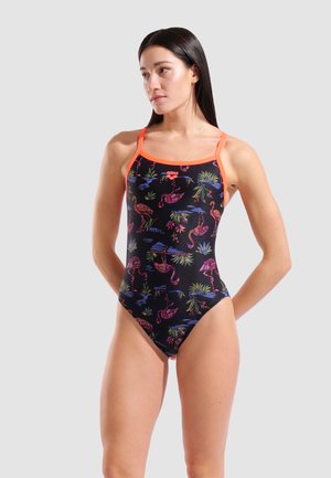 Arena, OCEAN BLOOM FLAMINGO CHALLENGE BACK - Maillot de bain - black multi-bright coral
