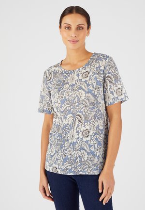 TEE MÉLANGÉ - T-shirt print - bleu fleuri