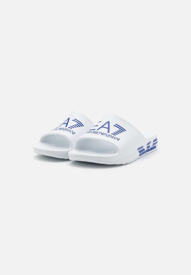 EA7 Emporio Armani Pool slides - white/turkish sea/white  display picture 1