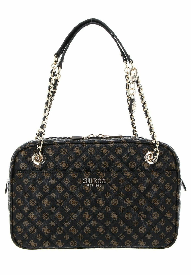 Guess ABEY TOP ZIP SHOULDER Handbag mocha logo/dark brown Zalando.de