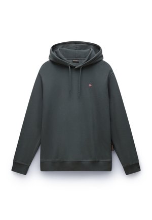 Hoodie in donkergrijze katoen, met een kleine borduring van de Noorse vlag, koordjes en geribde boorden en onderrand.