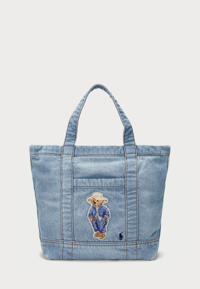 Polo Ralph Lauren POLO BEAR DENIM SMALL TOTE - Torbica - washed denim
