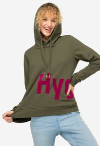 LAURASØN WORDING,  LANGARM - Felpa con cappuccio - khaki