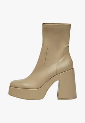 STRETCH - Kotníkové boty na platformě - taupe