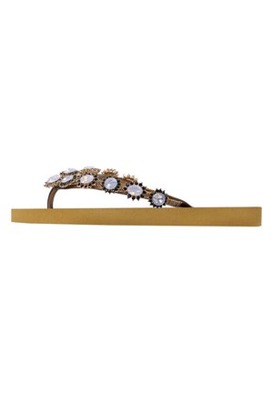 CHRYSTAL FLOWER - Sandales tongs - ochre