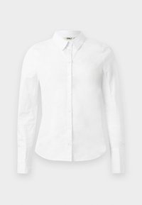 Camicia bianca a maniche lunghe con bottoni realizzata in cotone; presenta un colletto classico e chiusura frontale con bottoni. Texture morbida, vestibilità standard.