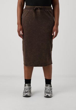 CARLEONI LIFE CARGO SKIRT - Jupe crayon - black coffee washed
