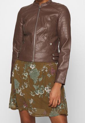 Imitatieleren jas - dark brown