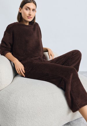 Hunkemöller PANT LEG FLUFFY - Bas de pyjama - cocoa brown