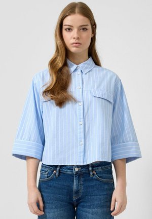 QS BLUSE - Hemdbluse - arktisblau