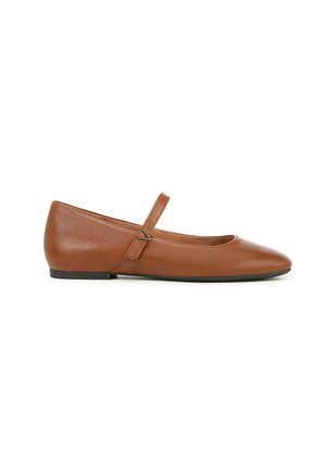 MARY JANE ALAMEDA - Ankle strap ballet pumps - tan brown leather